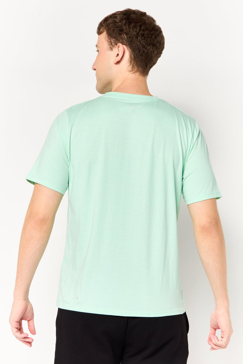Reebok Men Sportswear Fit Short Sleeve Training T-Shirt, Light Green - Image 4
